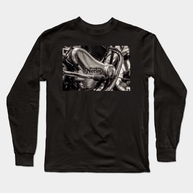 Norton engine casing (sepia) Long Sleeve T-Shirt by Silver Linings